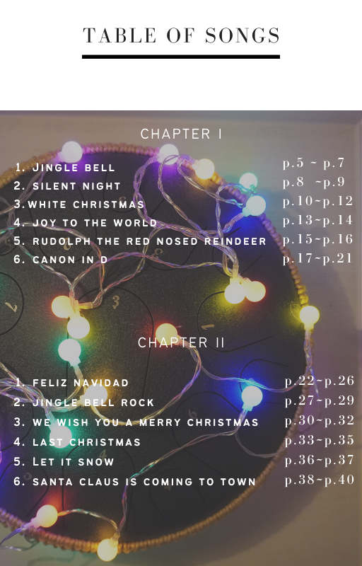 Steel tongue drum Tabs by Soothing Kim. Christmas Carol Edition